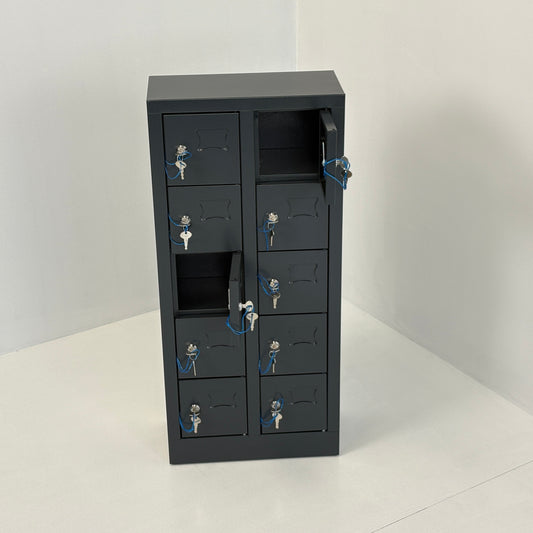 Telefoon opbergkast 5-laags 10 deuren 42x20x92cm Antracietgrijs