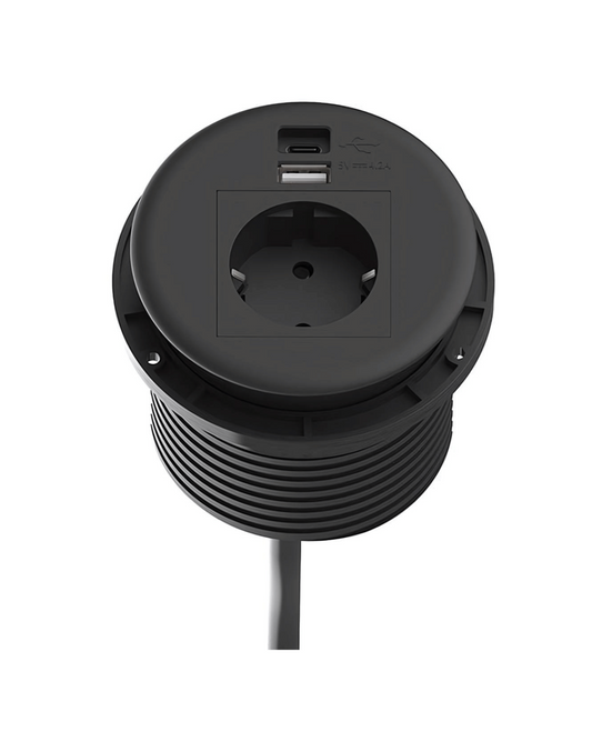 Stekkerdoos enkel 1X Stopcontact + USB Type A+C (5VDC 4.2A) met verlengsnoer
