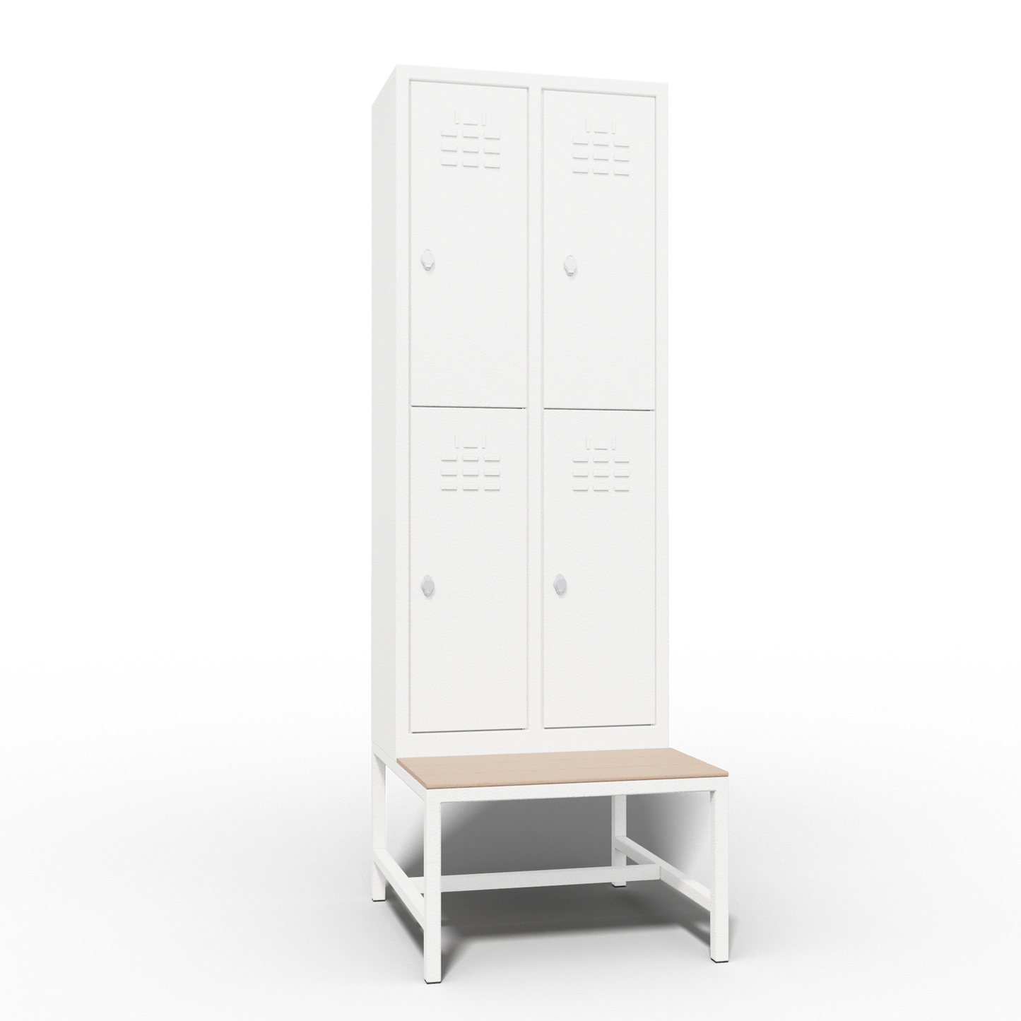 ECONOMISCHE KAST DUBBELE LAAG 4 DEUREN MET ZITBANK (660x370+370x1600+400mmH)
