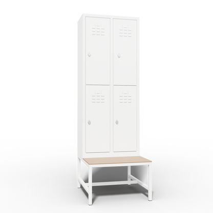ECONOMISCHE KAST DUBBELE LAAG 4 DEUREN MET ZITBANK (660x370+370x1600+400mmH)