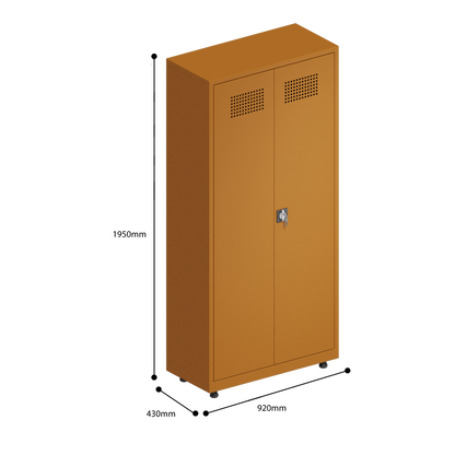 OPSLAGKAST VOOR CHEMISCHE STOFFEN MET 4 PLANKEN (920x430x1950mmH)