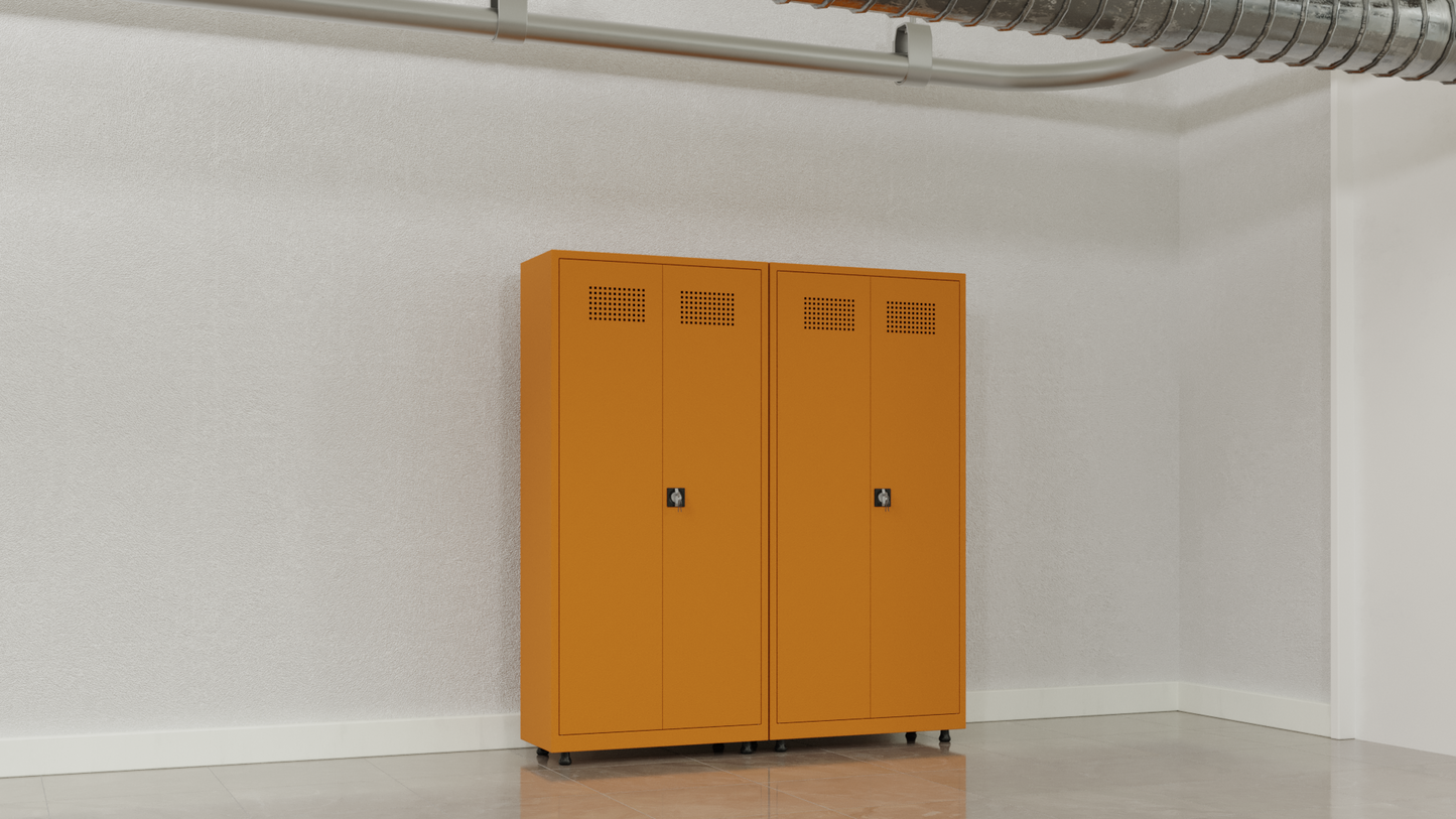 OPSLAGKAST VOOR CHEMISCHE STOFFEN MET 4 PLANKEN (920x430x1950mmH)
