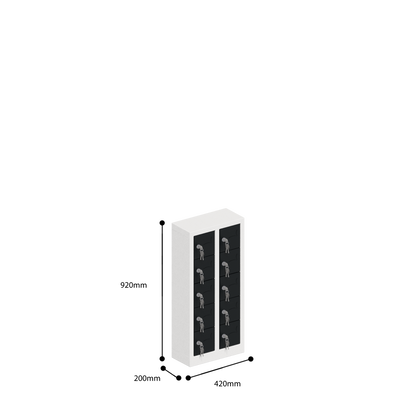 MOBIELE TELEFOON OPBERGKAST 5-LAAGS 10 DEUREN (420x200x920mmH)