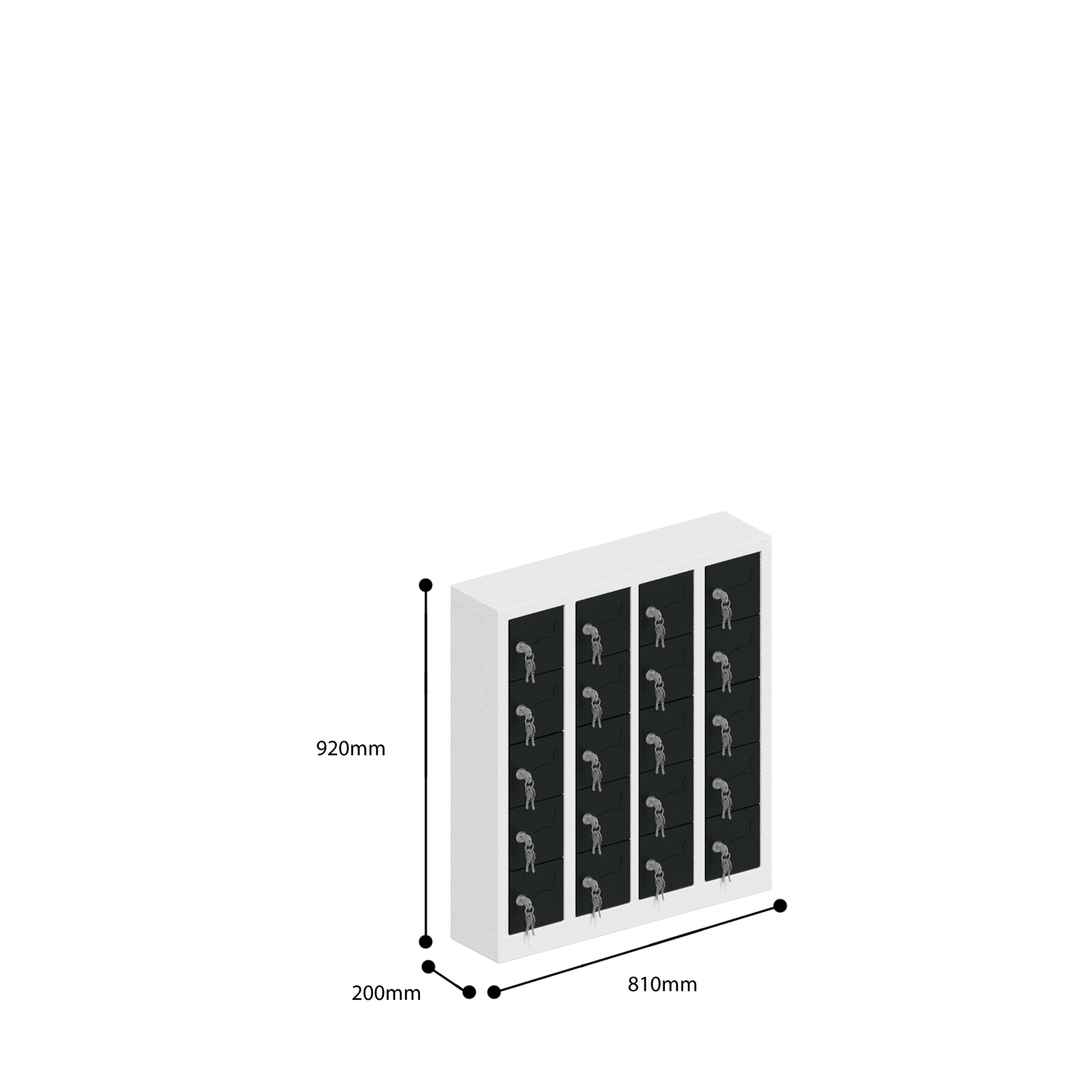 MOBIELE TELEFOON OPBERGKAST 5-LAAGS 20 DEUREN (810x200x920mmH)