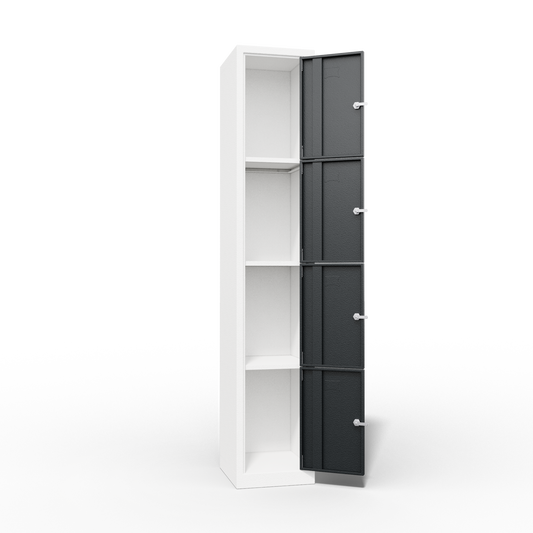 PPE MULTIDEUR OPBERGKAST 4-LAAGS 4 DEUREN (350x400x1950mmH)