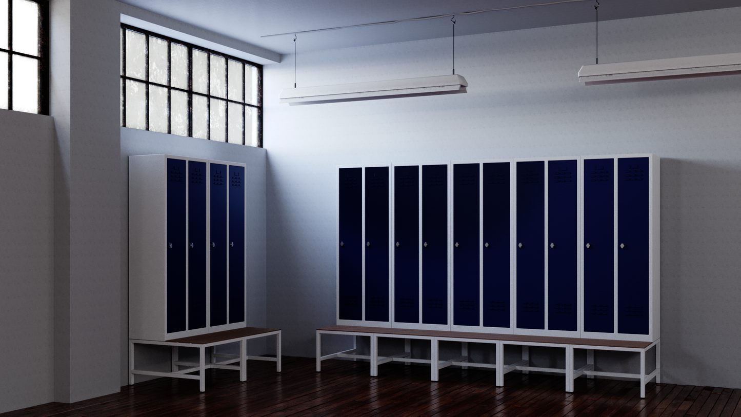RUIMTEBESPARENDE SLANKE KAST ENKELLAAGS 2 DEUREN MET ZITBANK (610x400+400x1600+400mmH)