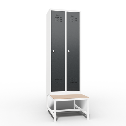 RUIMTEBESPARENDE SLANKE KAST ENKELLAAGS 2 DEUREN MET ZITBANK (610x400+400x1600+400mmH)