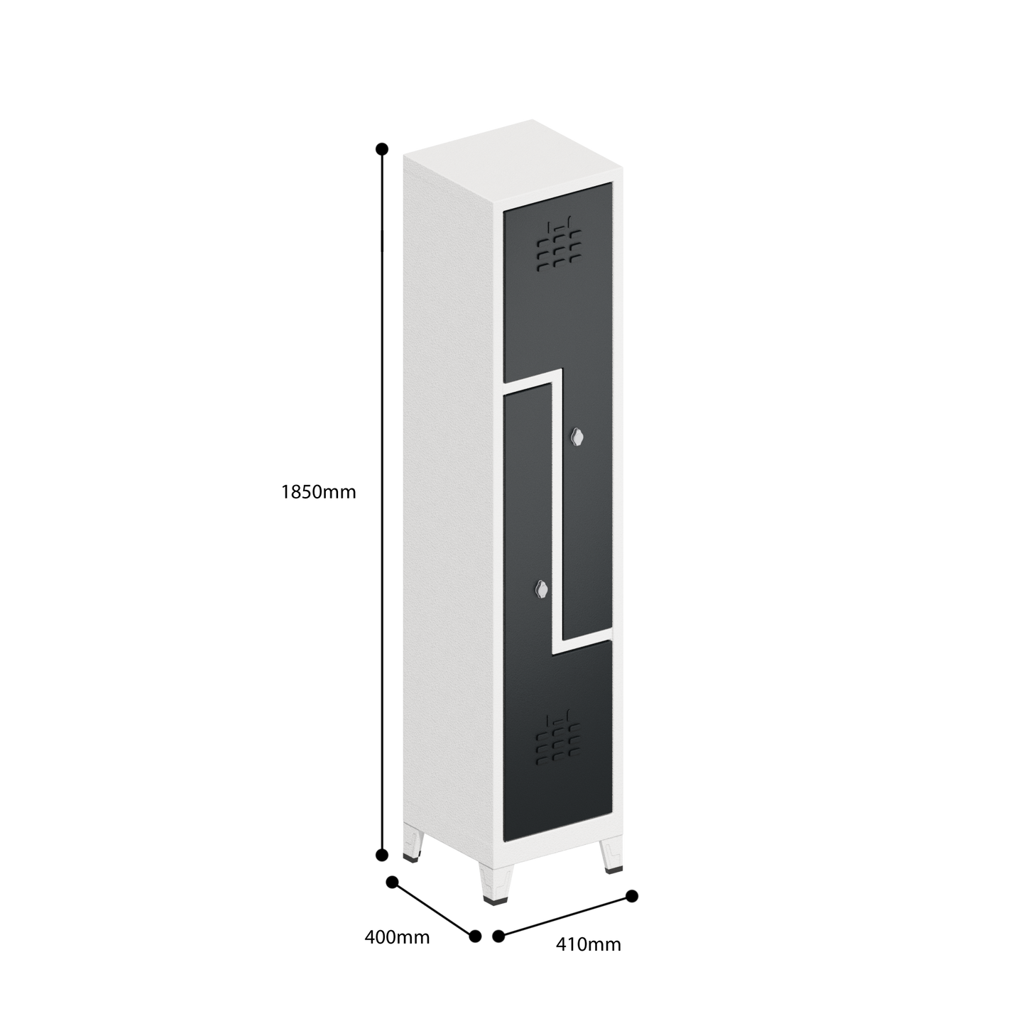 Z-DEUR KAST DUBBELE LAAG 2 DEUREN (410x400x1850mmH)