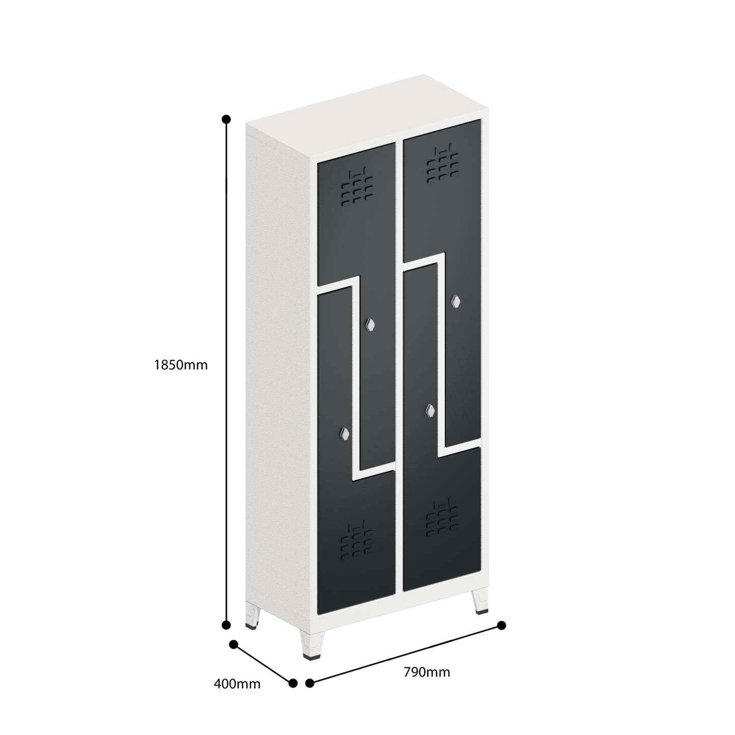 Z-DEUR KAST DUBBELE LAAG 4 DEUREN (790x400x1850mmH)