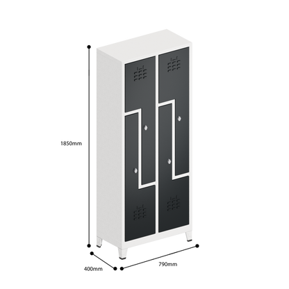 Z-DEUR KAST DUBBELE LAAG 4 DEUREN (790x400x1850mmH)
